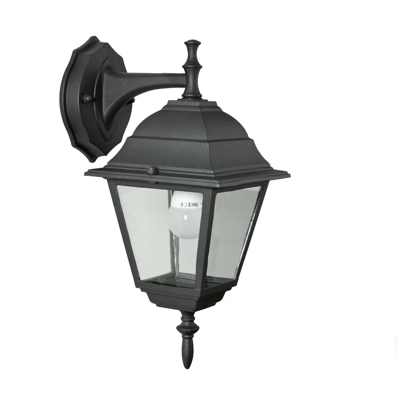 Lanterna Giardino Esterno Lampioncino Parete Alluminio Nero New York 35 Small