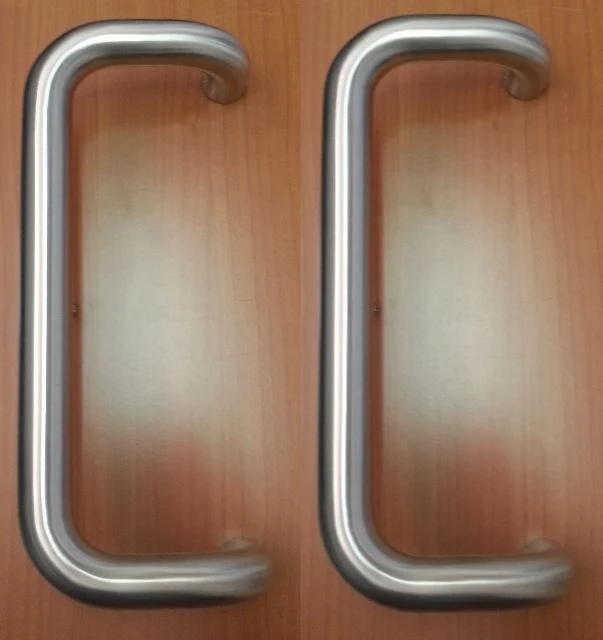 Coppia Maniglioni Acciaio Inox Satinato Portoncini Entrate Locali 3b30 Mm 380