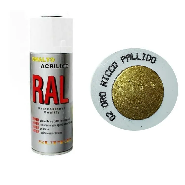 Bomboletta Spray Oro Ricco Pallido Acrilico Rapida Essiccazione Oro