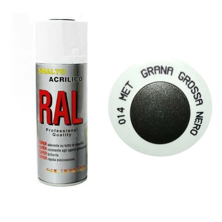 Bomboletta Spray Metallizzato Nero Grana Grossa Acrilico Diamantato