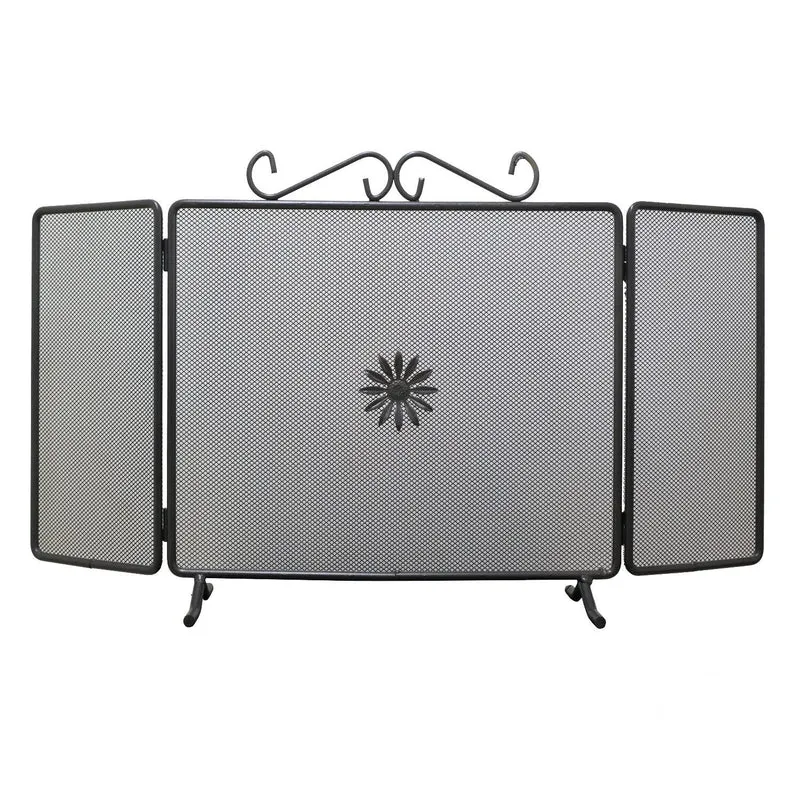Parascintille Stufa Pellet Camino Caminetto 3 Ante 92x42h Ferro Battuto