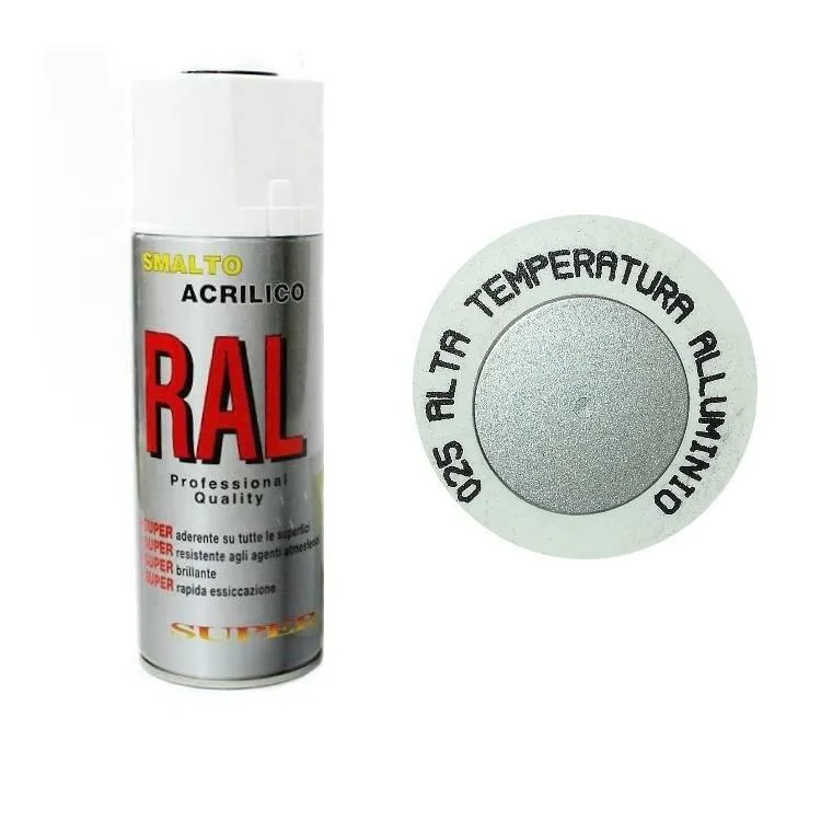 Bomboletta Spray Alta Temperatura Alluminio 600° Rapida Essiccazione Marmitte Caldaie Stufe