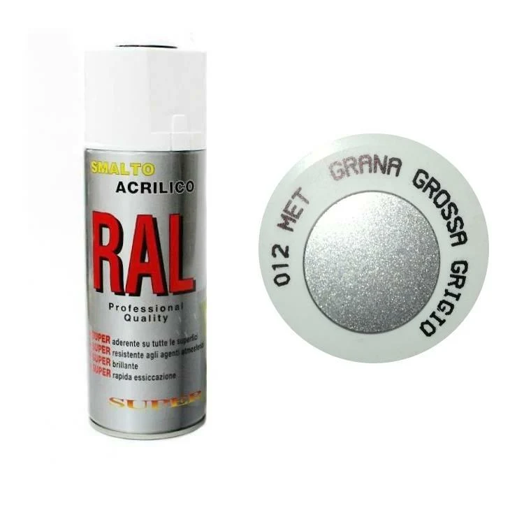 Bomboletta Spray Metallizzato Grigio Chiaro Grana Grossa Acrilico Diamantato