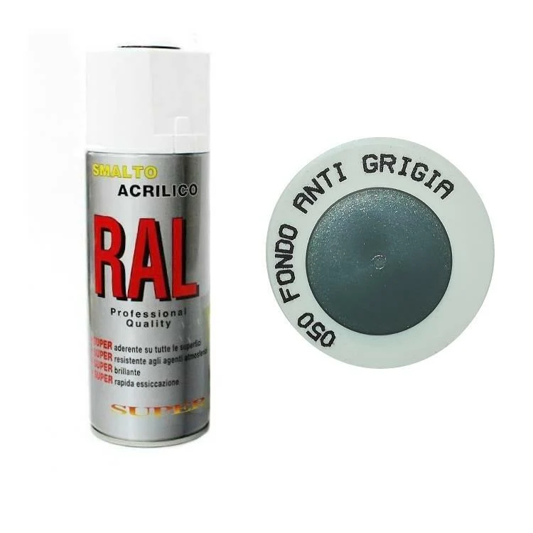 Bomboletta Spray Fondo Antiruggine Grigio Acrilico Anti Ruggine Ml 400