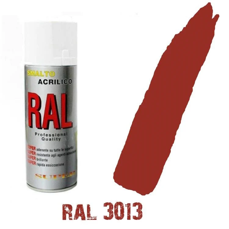 Bomboletta Spray Ral 3013 Rosso Pomodoro Acrilico Vernice Brillante Lucido