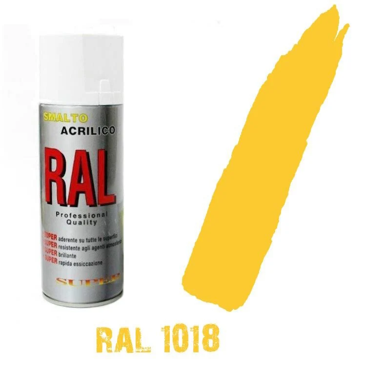 Bomboletta Spray Ral 1018 Giallo Zinco Acrilico Vernice Brillante Lucido Graffiti