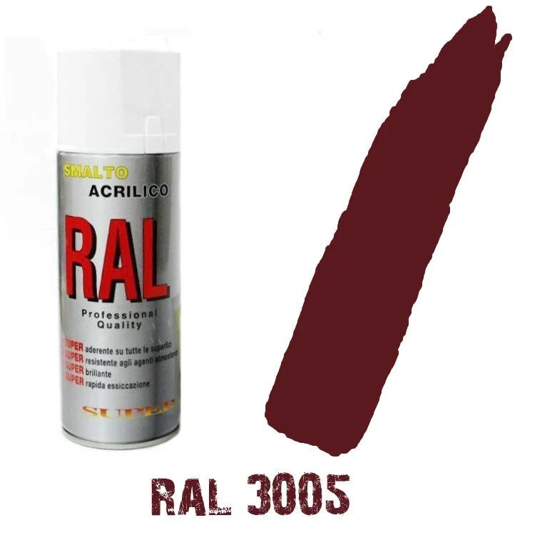 Bomboletta Spray Ral 3005 Rosso Vino Acrilico Vernice Brillante Lucido Graffiti