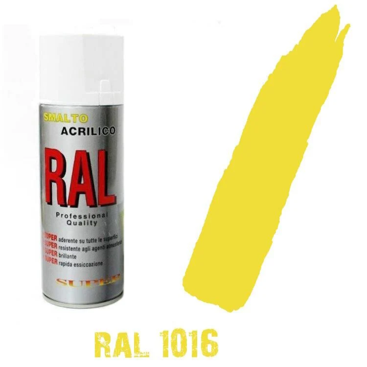 Bomboletta Spray Ral 1016 Giallo Zolfo Acrilico Vernice Brillante Lucido Graffiti