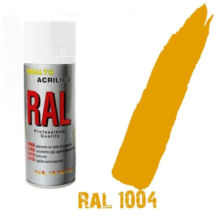 Bomboletta Spray Ral 1004 Giallo Golden Acrilico Vernice Brillante Lucido Graffiti
