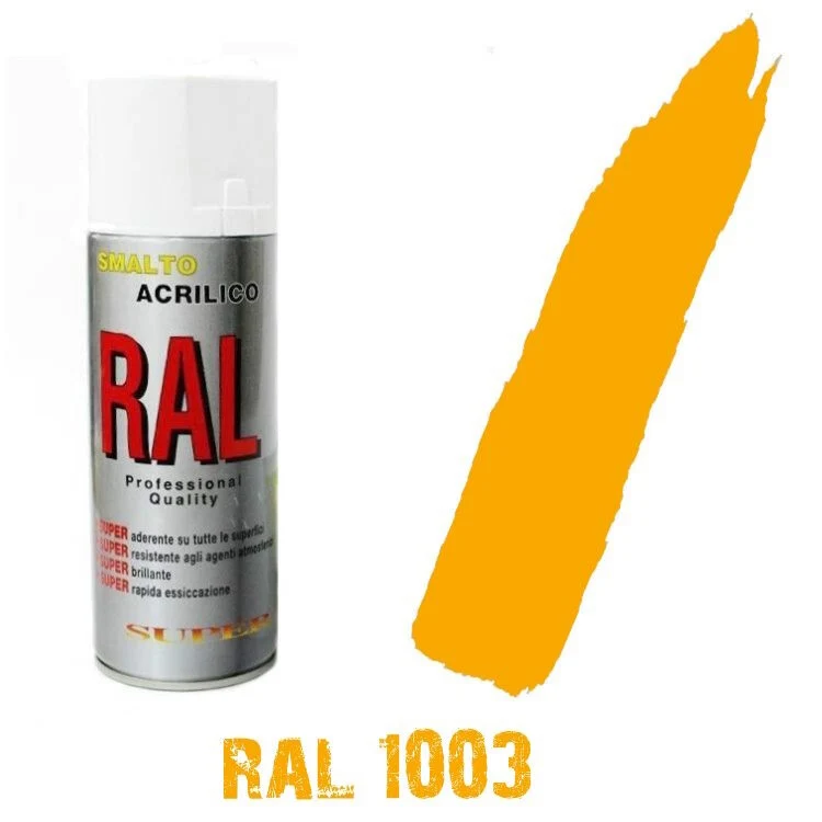 Bomboletta Spray Ral 1003 Giallo Segnale Acrilico Vernice Brillante Lucido Graffiti