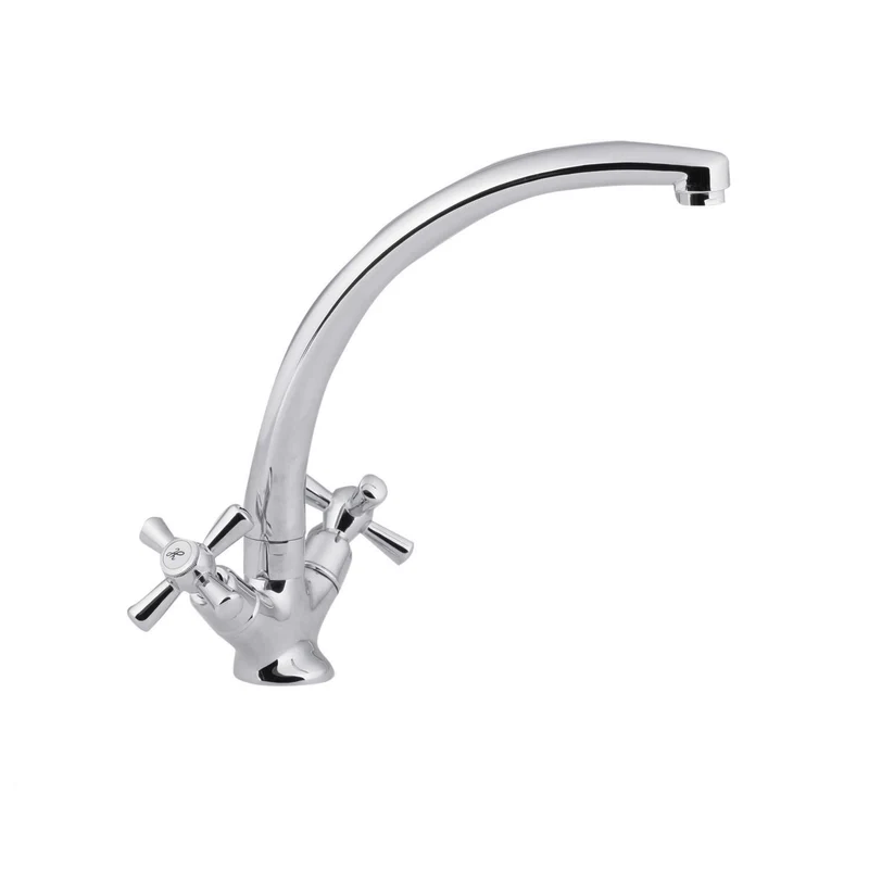 Rubinetto Lavello Cucina Sofia Croce Cromo Miscelatore Manopole