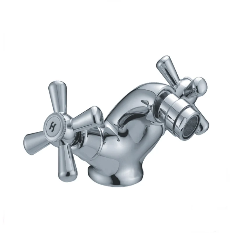 Rubinetto Bidet Sofia Croce Cromo Miscelatore Con Piletta Cromata