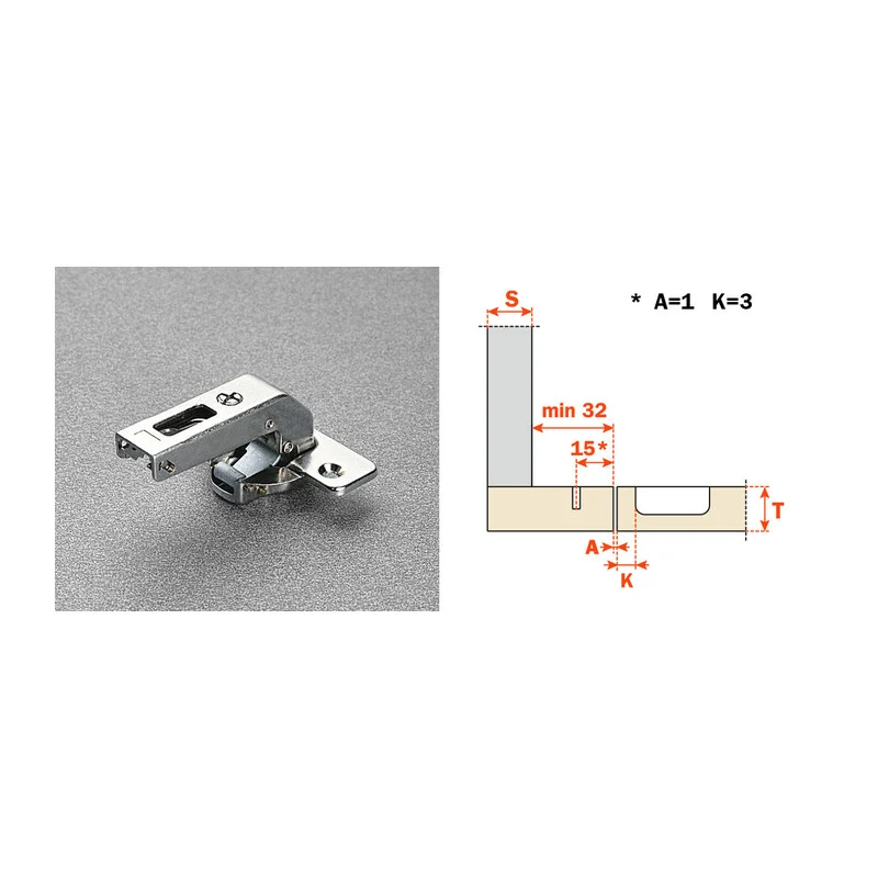 Cerniera Salice C2a7n99 Controcollo Corta Mobile Armadio Cucina Battuta C2ABN99
