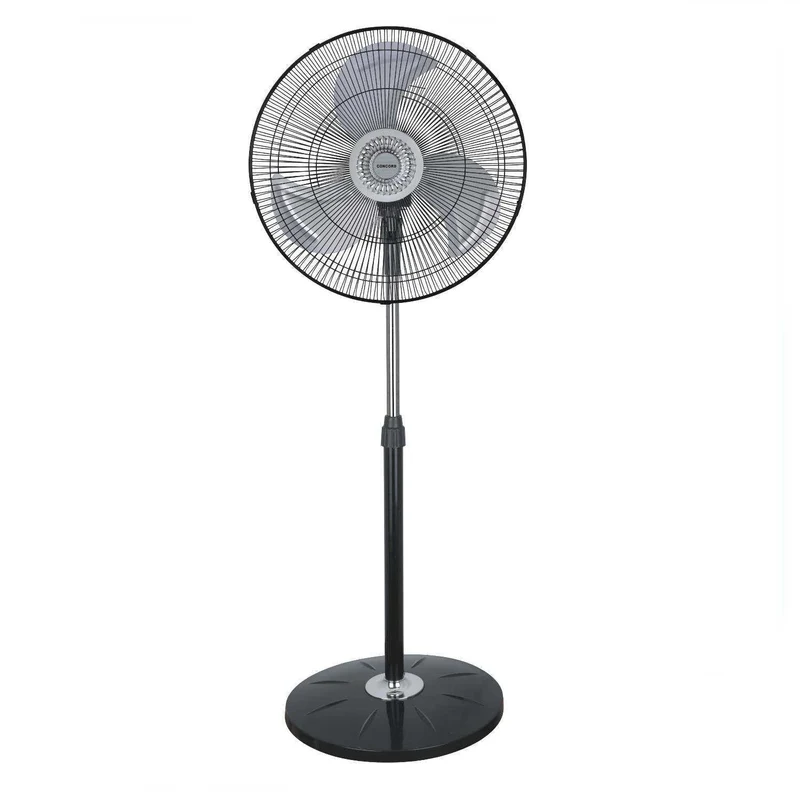 Ventilatore A Piantana Pala Cm 45 In Ferro Tornado Oscillante 60 W Silenzioso Cromo Nero