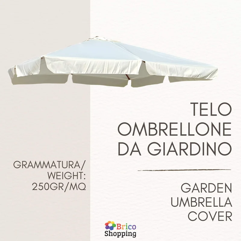Top Di Ricambio Telo Superiore Per Ombrellone Mt 3x4 (2,8x3,8) 8 Bracci Stecche