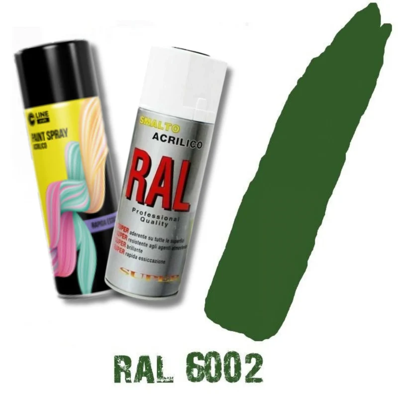 Bomboletta Spray Verde Foglia Ral 6002 Acrilico Vernice Brillante Lucido
