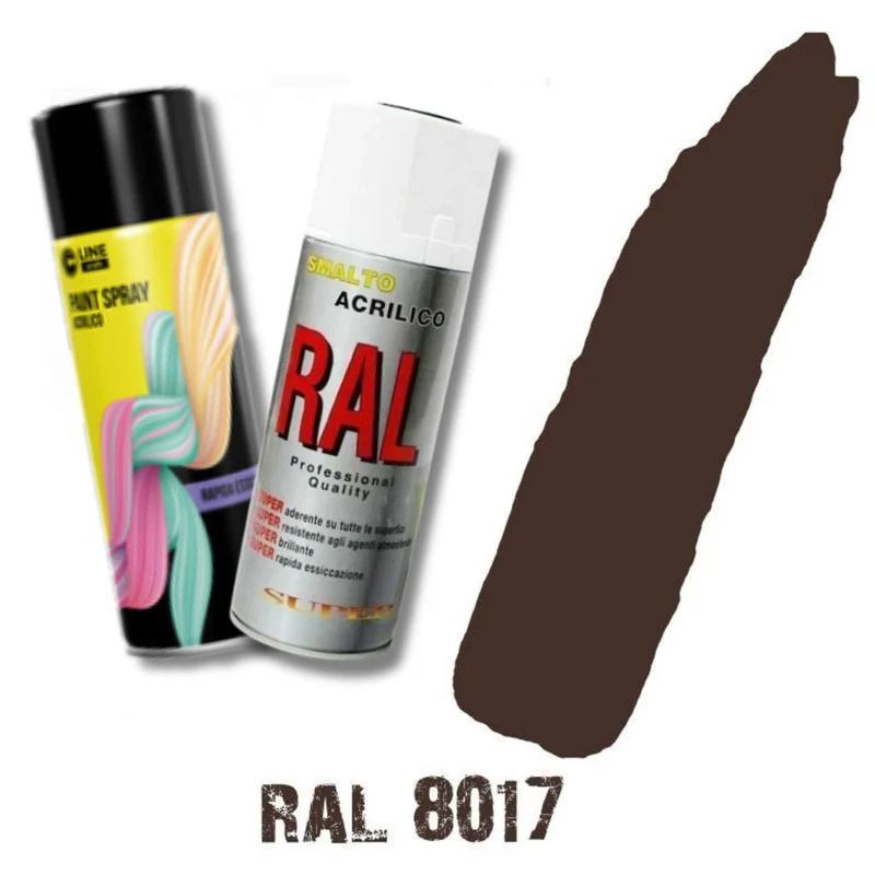 Bomboletta Spray Marrone Cioccolata Scuro Ral 8017 Acrilico Vernice Brillante Lucido