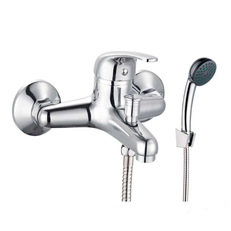 Serie Luna Gruppo Vasca Monocomando Rubinetto Cromo Lucido Bagno Laccio Doccetta