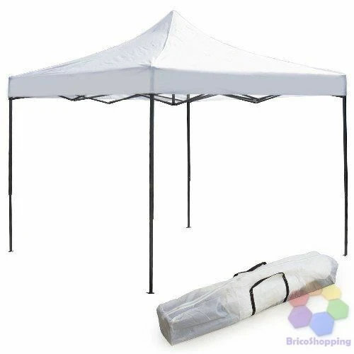Gazebo Apertura Rapida 3x3 Bianco Mercatini Fiere Con Teli Impermeabile