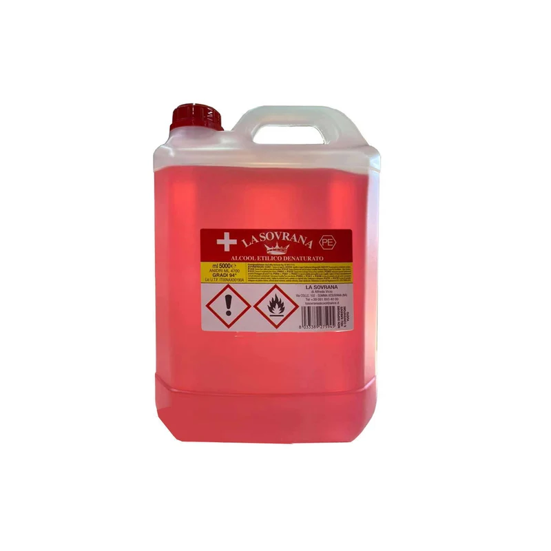 Alcool Alcol 5 Lt Denaturato 94° Gradi Restauro Pulitura Gommalacca Certificato