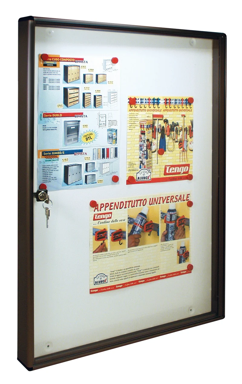 Bacheca In Alluminio Porta Avvisi Annunci 55x73h Con Clip Magnetiche Alubox Ghis