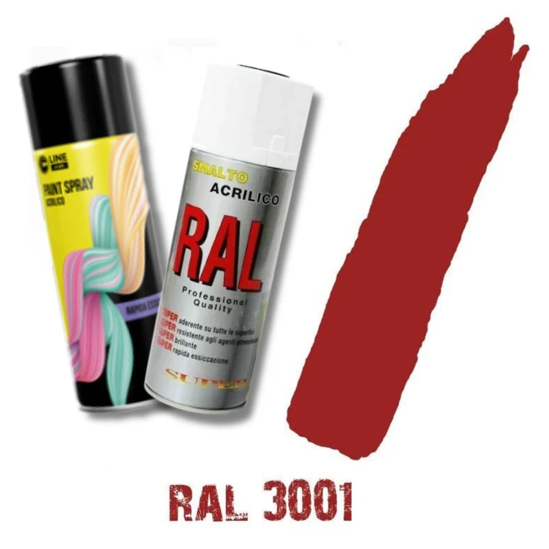 Bomboletta Spray Ral 3001 Rosso Segnale Acrilico Vernice Brillante Graffiti