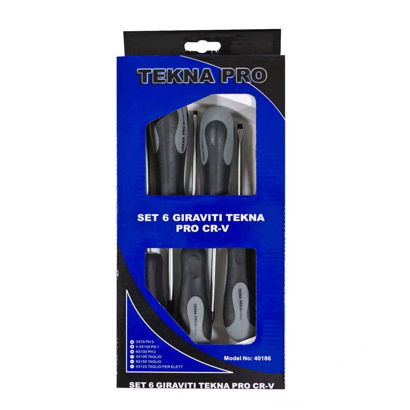 Cacciaviti Tekna Pro Set 6 Pz Croce E Taglio Manici Isolati
