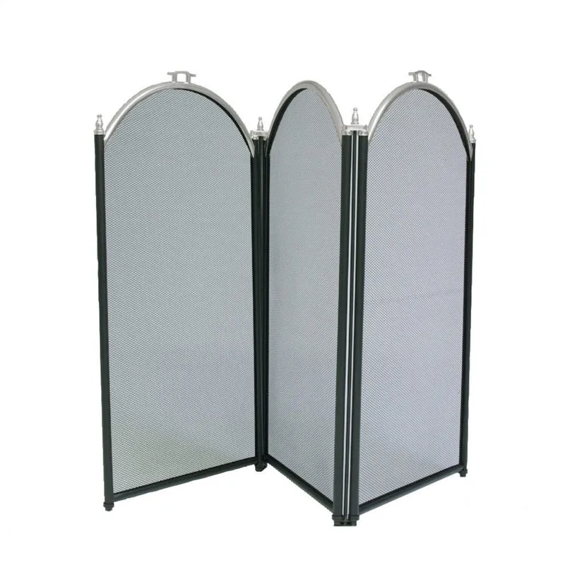 Parascintille Camino Caminetto Stufa Pellet Tubo Cromo 98x60h 3 Ante
