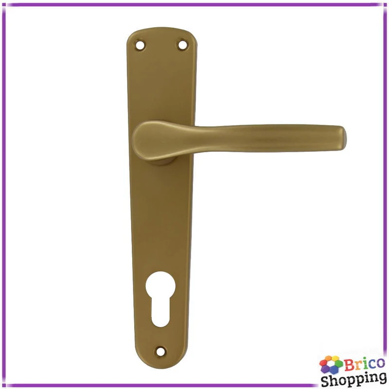 Maniglia Porta Portoncino Anodizzata Bronzo Foro Yale Cilindro Europeo