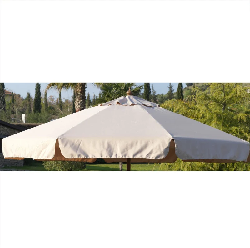 Ombrellone Legno Palo Centrale 48 Mm Da Giardino Tondo Mt 3 Island Con Manovella
