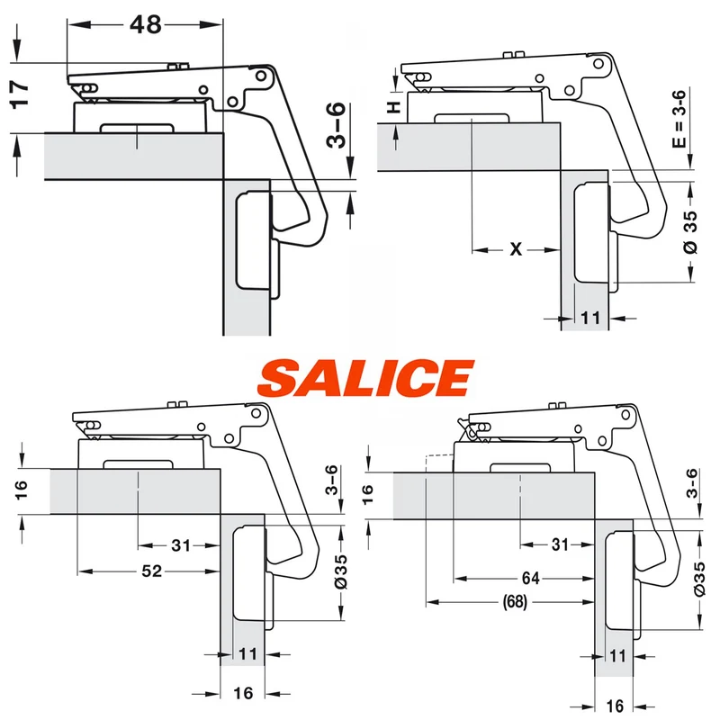Salice Cerniera C2aya99 Per Mobili Ad Angolo Positivo Cerniera Per Doppio Snodo