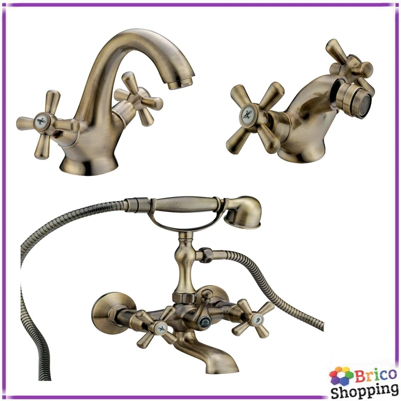 TRIS Rubinetti Sofia per Bagno Lavabo Bidet Vasca Bronzo