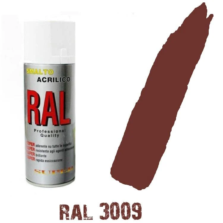 Bomboletta Spray Ral 3009 Rosso Ossido Scuro Acrilico Vernice Brillante Lucido