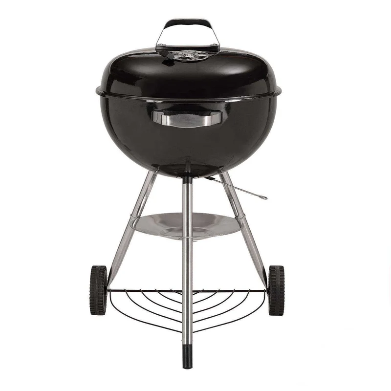 Barbecue Sferico A Sfera Tondo A Carbone Coperchio Acciaio Griglia 43 Cm