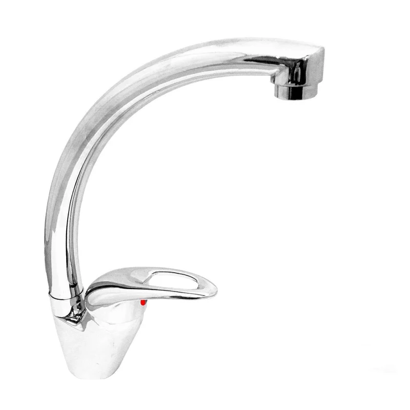 Rubinetto Monocomando Lavello Cucina Canna Alta Cromo Serie Globo