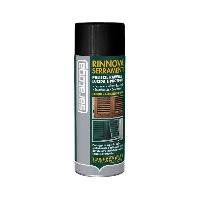Rinnova Serramenti Saratoga Spray Protegge e Ravviva Persiane infissi Legno Pvc Alluminio