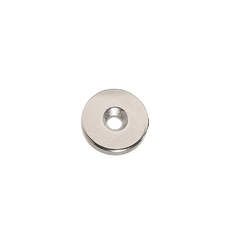 Bottone Magnetico Magnete al Neodimio Con Foro Svasato Mm 20x3 Nichelata