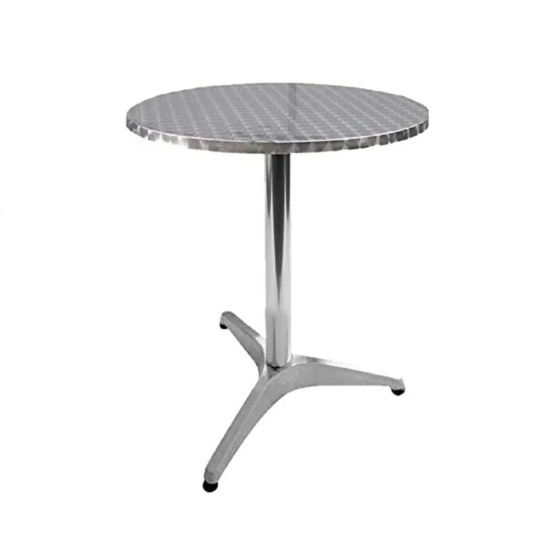 Tavolo Tondo In Alluminio Acciaio Inox Tavolino Bar Pub 60x70h Snack