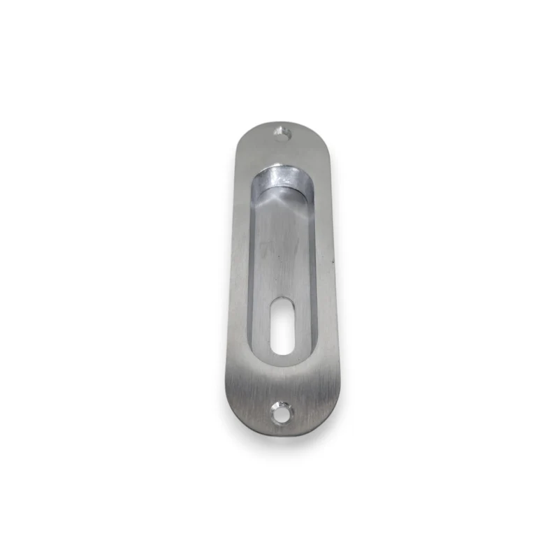 Placca Maniglia Incasso Per Porta Scorrevole Corta Con Foro Chiave Oro Cromo Sat