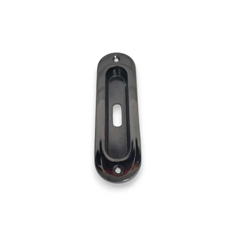 Placca Maniglia Incasso Per Porta Scorrevole Corta Con Foro Chiave Oro Cromo Sat