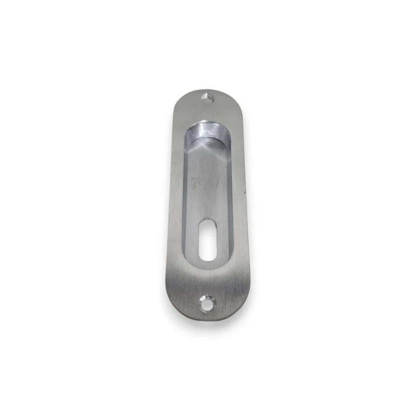 Placca Maniglia Incasso Per Porta Scorrevole Corta Con Foro Chiave Oro Cromo Sat