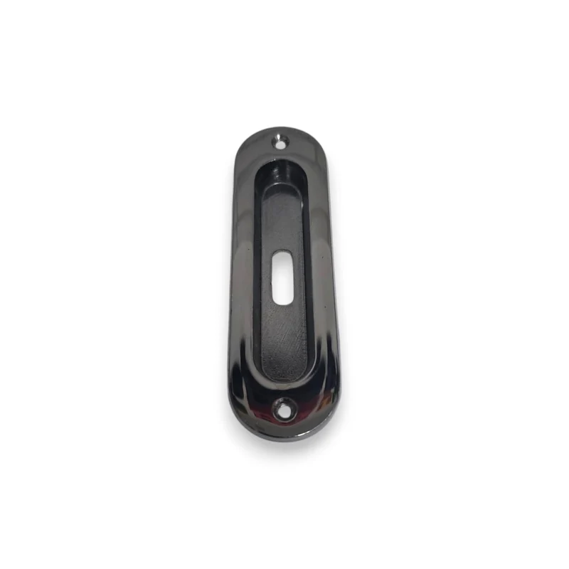 Placca Maniglia Incasso Per Porta Scorrevole Corta Con Foro Chiave Oro Cromo Sat
