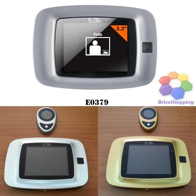 Spioncino Digitale Vitel 3.2" E0379 Vi.Tel. Elettronico Registra Foto Campanello Oro Cromo