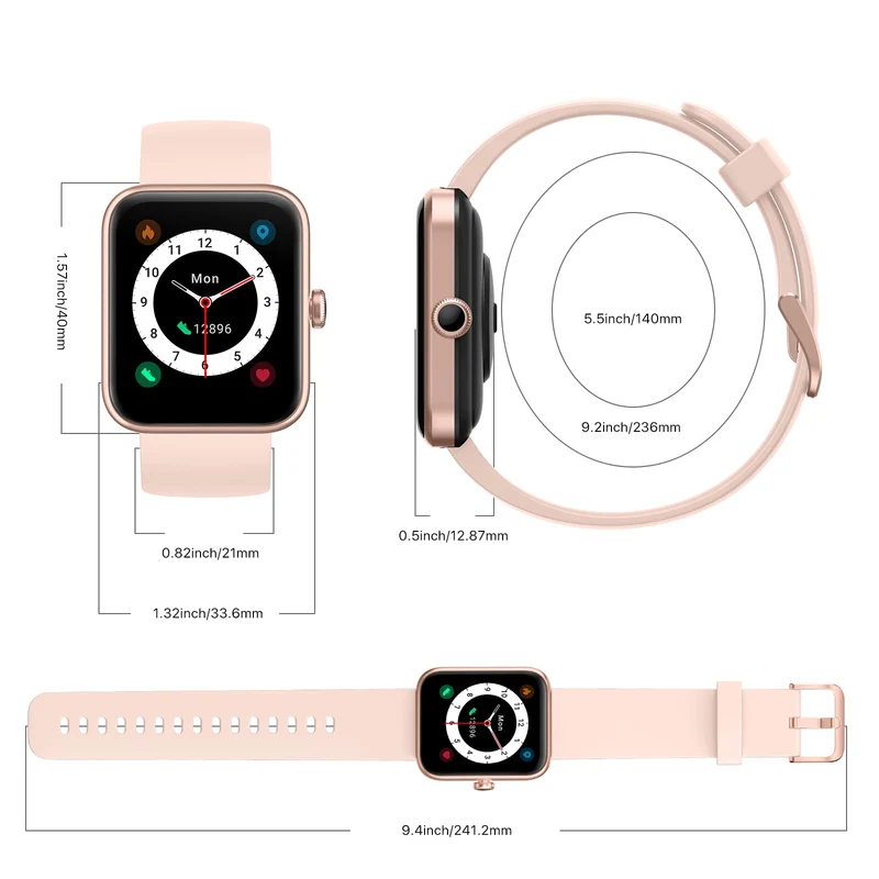 UMIDIGI UFit Pro Smartwatch Donna Orologio Fitness Tracker per Uomini Donne, Cardiofrequenzimetro, SpO2, Alexa Integrata,5ATM Impermeabile Fitness Orologio per Android/iOS,Whatsapp Notifiche Messaggi