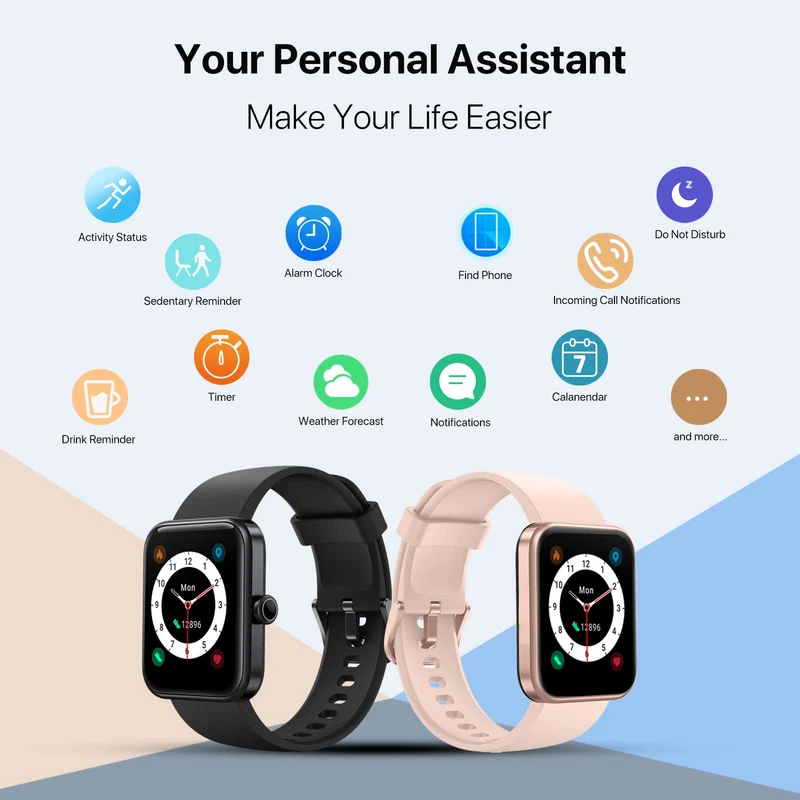 UMIDIGI UFit Pro Smartwatch Donna Orologio Fitness Tracker per Uomini Donne, Cardiofrequenzimetro, SpO2, Alexa Integrata,5ATM Impermeabile Fitness Orologio per Android/iOS,Whatsapp Notifiche Messaggi