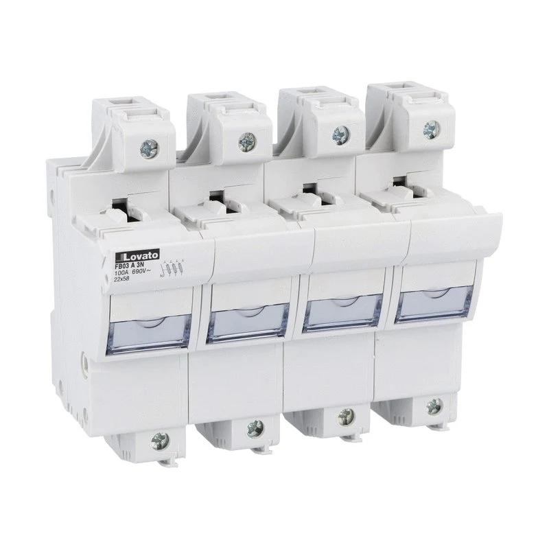 Base Portafusibili Lovato Curus 22x58 100A/125A 3P+N 4 Moduli – FB03A3N