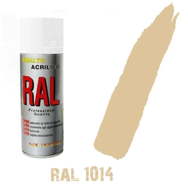 Bomboletta Spray Ral 1014 Avorio Crema Acrilico Vernice Brillante Lucido
