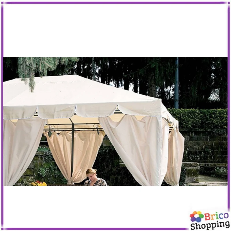 Set Teli Laterali Di Ricambio Per Gazebo Armonia 3x4 Giardino Esterno Bianco