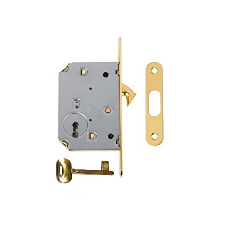 Serratura Per Porta Scorrevole Con Chiave Snodo Oro Entrata 50mm