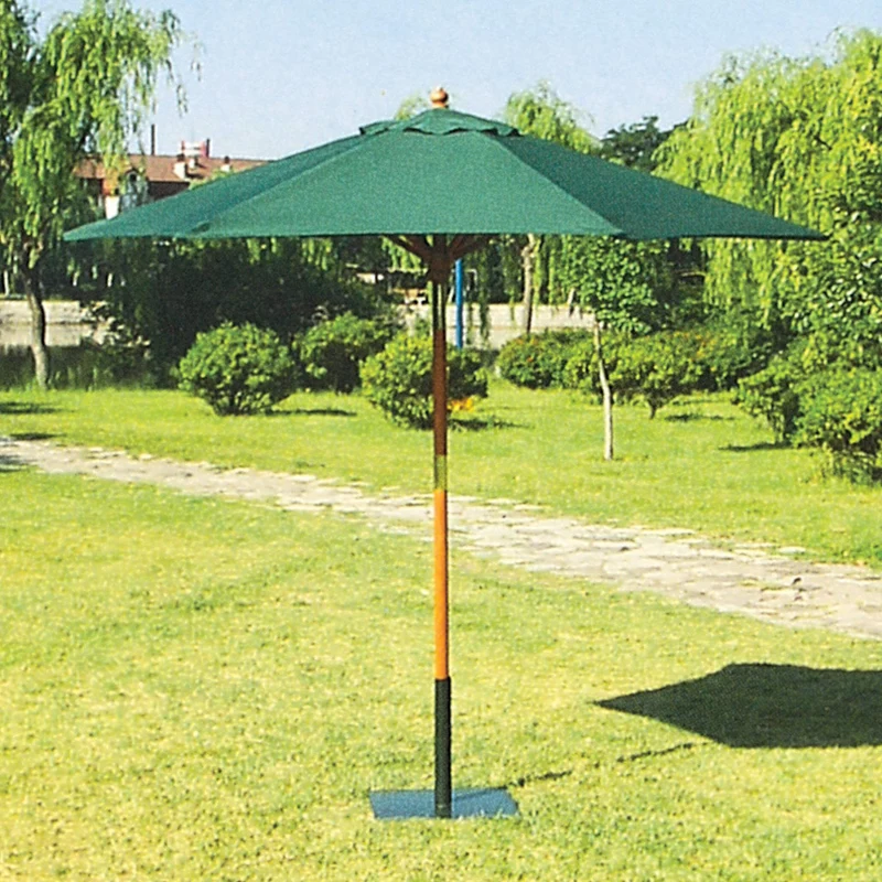 Ombrellone In Legno Tondo Da Giardino Cm 250 Stecche 6 Pz Diametro 38 Verde